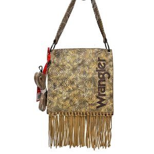 Wrangler Purse Fringe Crossbody Bag-Genuine Leather Fringe-Concealed Carry Slot